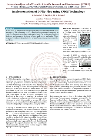 Implementation of D Flip Flop using CMOS Technology