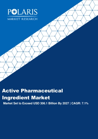 Active Pharmaceutical Ingredient Market Size to Reach USD 261.28 Billion by 2026