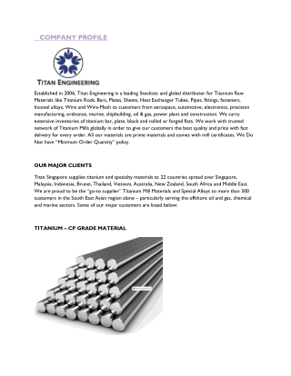 Titanium sheets