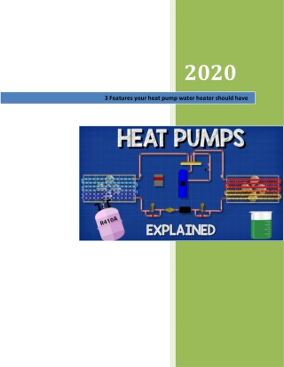 3 Features your heat pump water heater should have