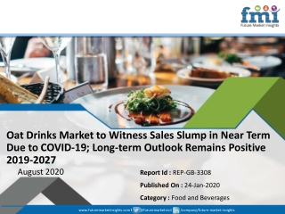Oat Drinks Market to Witness Sales Slump in Near Term Due to COVID-19; Long-term Outlook Remains Positive 2019-2027