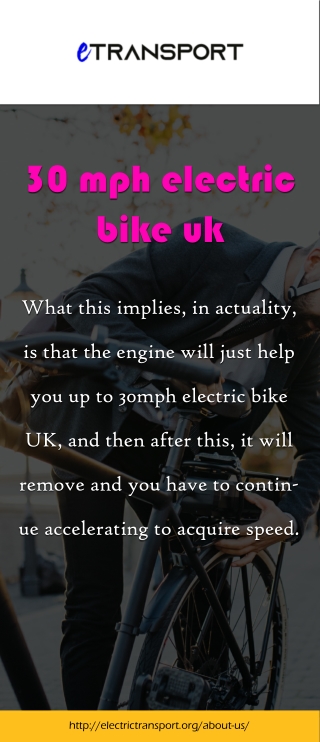 Speed Pedelecs and 30mph Electric Bikes in UK | Electric Transport