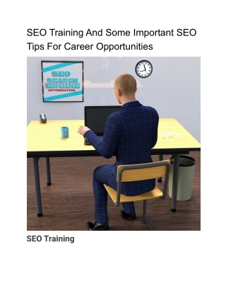 SEO Training And Some Important SEO Tips For Career Opportunities