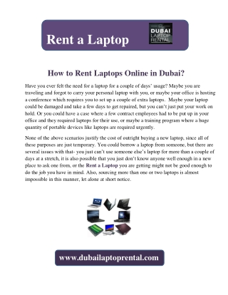 How to Rent Laptops Online in Dubai?