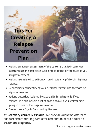 Tips For Creating A Relapse Prevention Plan