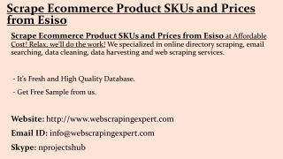 Scrape Ecommerce Product SKUs and Prices from Esiso