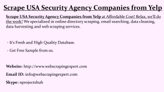 Scrape USA Security Agency Companies from Yelp