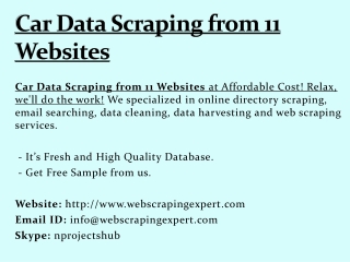Car Data Scraping from 11 Websites