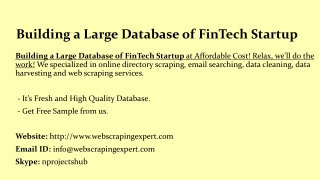 Building a Large Database of FinTech Startup