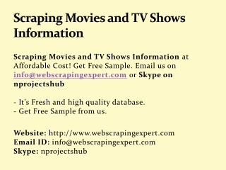 Scraping Movies and TV Shows Information