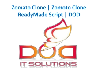 Zomato Clone | Zomoto Clone ReadyMade Script | DOD