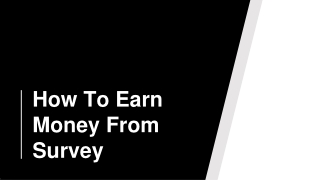 Make Money Online From Survey