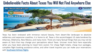 Unbelievable Facts About Texas You Will Not Find Anywhere Else