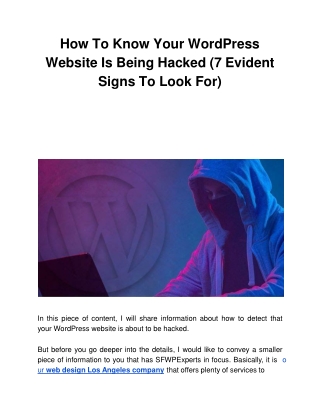How To Know Your WordPress Website Is Being Hacked (7 Evident Signs To Look For)