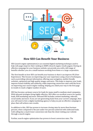 How SEO Can Benefit Your Business