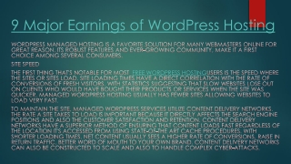 9 Major Earnings of WordPress Hosting