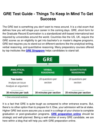 GRE Test Guide - Things To Keep In Mind To Get Success