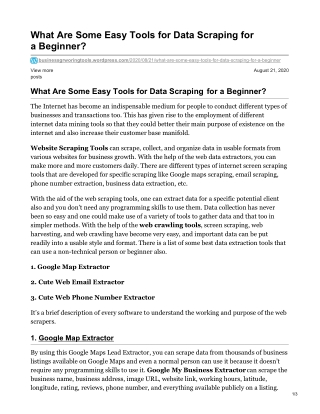 What Are Some Easy Tools for Data Scraping for a Beginner?