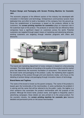 Best Screen printing machine for cosmetic jars by Jxinprint