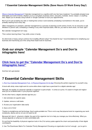 7 Essential Calendar Management Skills (Save Hours Of Work Every Day!)