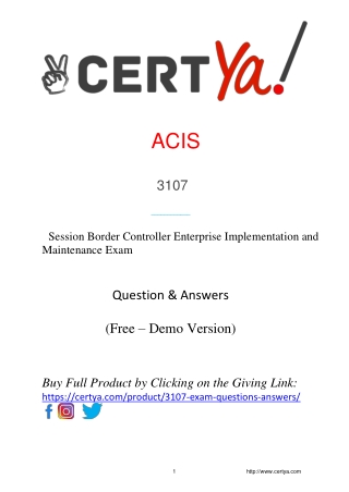 3107 Exam Demo Questions and Answers