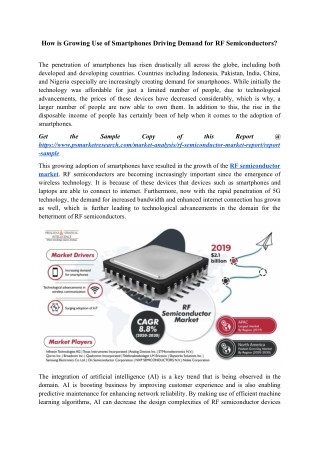 Rising Integration of AI Is Reported as a Key Trend of RF Semiconductor Market