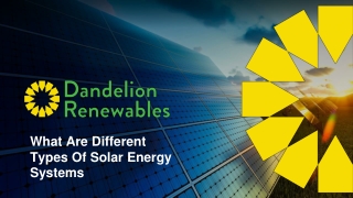What Are Different Types Of Solar Energy Systems