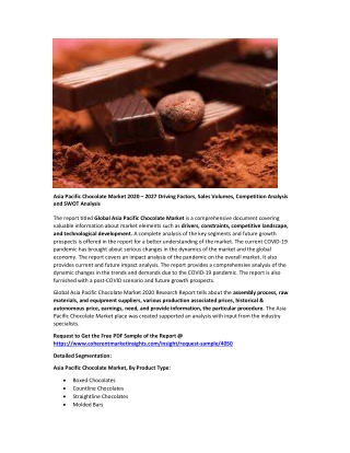 Asia Pacific Chocolate Market