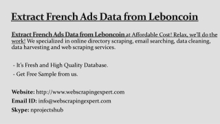 Extract French Ads Data from Leboncoin