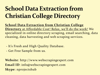 School Data Extraction from Christian College Directory