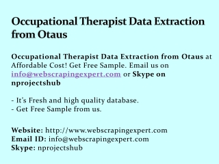 Occupational Therapist Data Extraction from Otaus