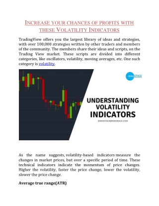 zero stock brokerage: Historical, Chaikin, Indicators Volatility