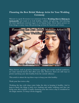 Flaunting the Best Bridal Makeup Artist for Your Wedding Ceremony