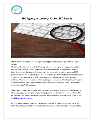 SEO Agency In London, UK - Top SEO Results