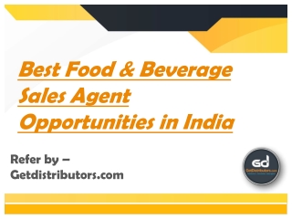 Best Food and Beverages Sales Agents Business Opportunity in Indian