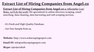 Extract List of Hiring Companies from Angel.co