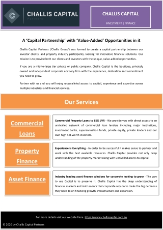 A Capital Partnership with Value-Added Opportunities