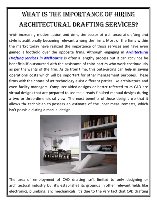 What Is The Importance Of Hiring Architectural Drafting Services?