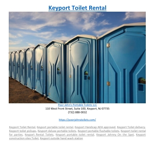 Keyport Toilet Rental