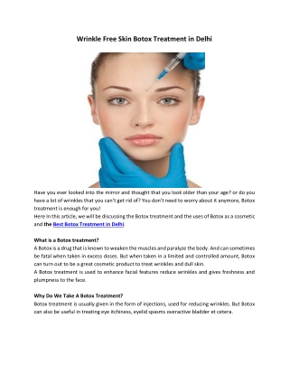 Wrinkle Free Skin Botox Treatment in Delhi