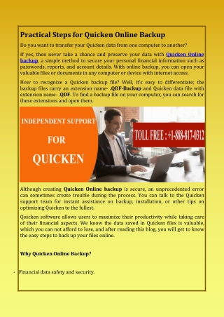 Practical Steps for Quicken Online Backup