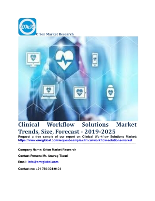Global Clinical Workflow Solutions Market Trends, Size, Forecast - 2019-2025