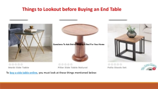 Things to Lookout before Buying an End Table