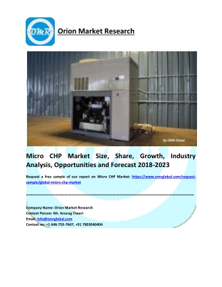 Micro CHP Market Size, Share, Growth, Research and Forecast 2018-2023