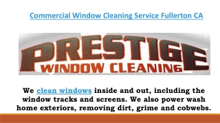 Commercial Window Cleaning Service Fullerton CA