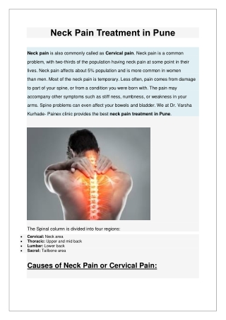 Neck Pain Treatment in Pune l Neck Pain Specialist in Pune | Dr Varsha Kurhade