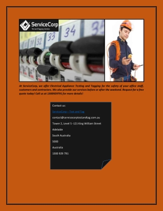 Electrical Testing and Tagging in Adelaide for Safety