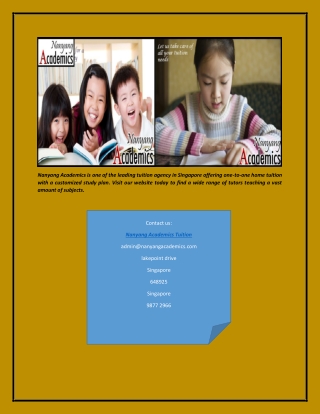 Home Tutor & Private Tuition Agency in Singapore