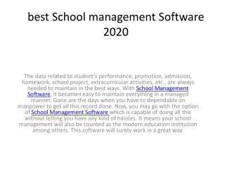 best School management Software 2020