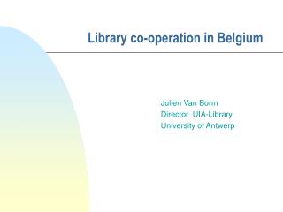 Library co-operation in Belgium